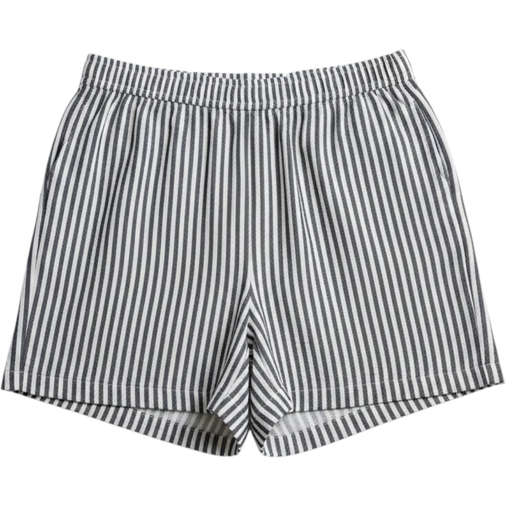 Caslon Womens XXL Blue White Striped Cotton Elastic Waist Shorts NEW